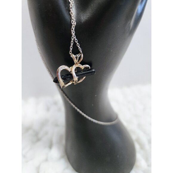 Double Heart Necklace 925 - Picture 9 of 12